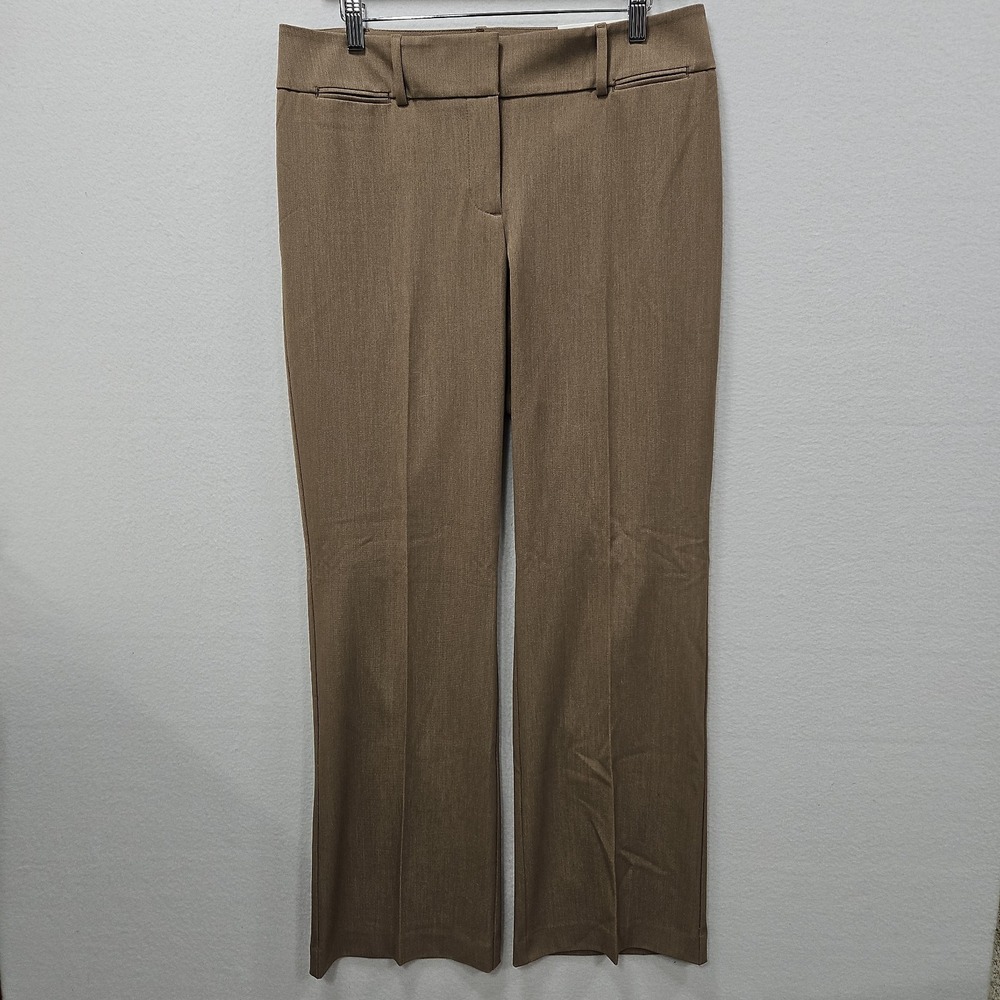 Ann Taylor Loft Curvy Fit Khaki Tan Trousers Dress Pants Size 8 Straight Leg
